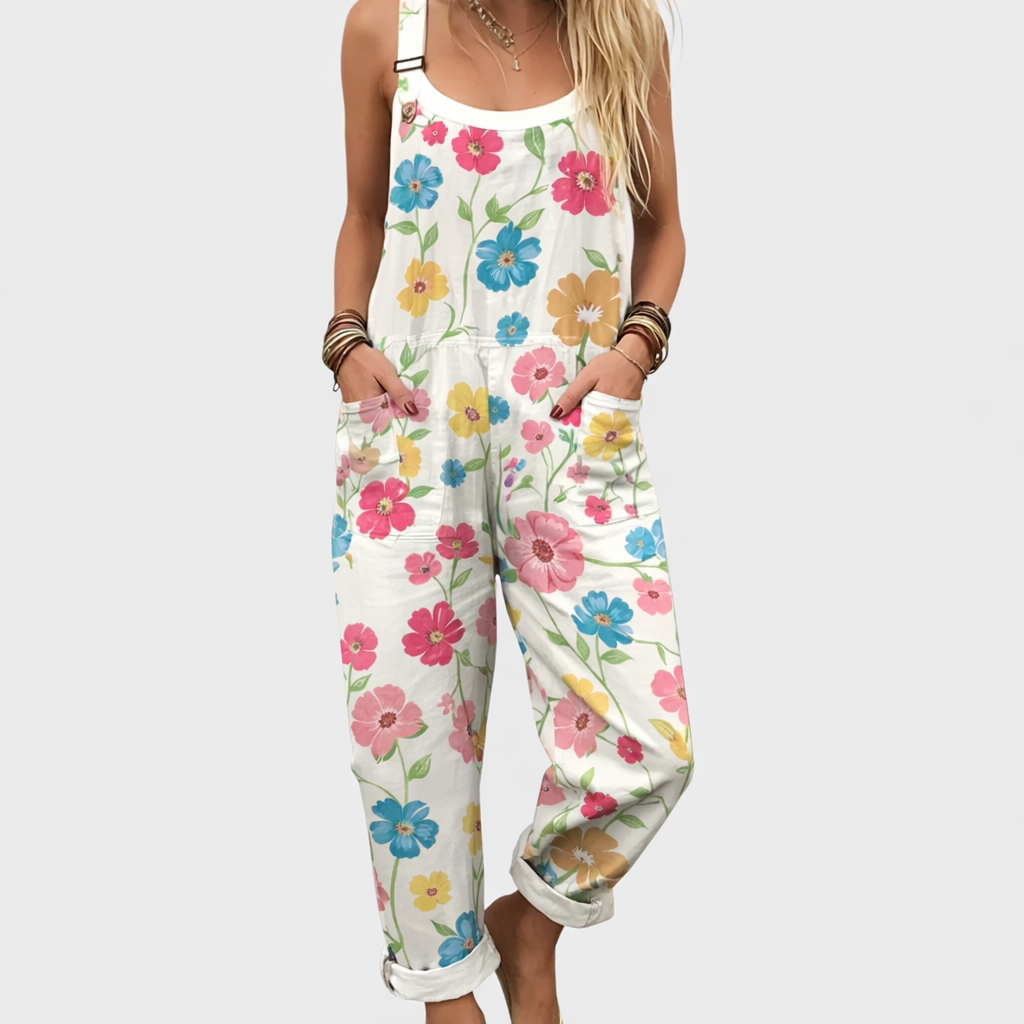 White with Floral Pattern / 3XL