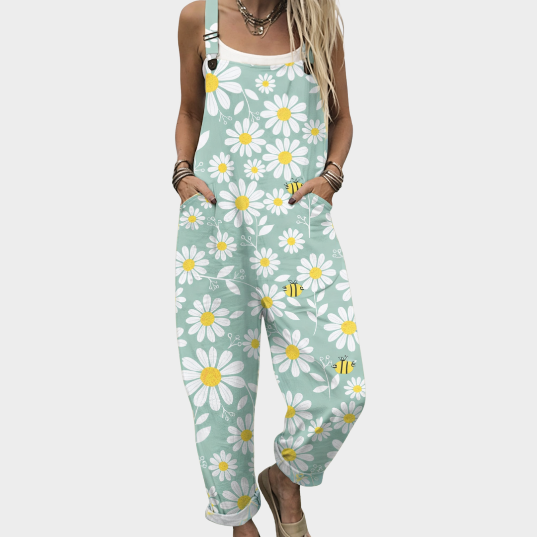 Light blue with floral pattern / 3XL